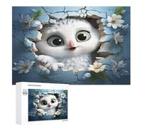 Cute Owl Wooden Puzzles for Adults,1000 Piece,Jigsaw Puzzle for Teens Brain Challenge （75×50cm）