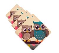 Cute Owls Car Air Freshener Cards for Women Men 4 Pack Cute Car Accessories Long Lasting Scent Car Diffuser Hanging Auto Aromatherapy Tablets Car Fresheners Gifts