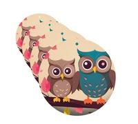 Cute Owls Car Air Freshener Cards Set of 4 Pieces Long Lasting Hanging Scented Cards for Bedroom Wardrobe Car Aromatherapy Tablets for Men Women Rearview Mirror Pendant