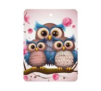 Cute Owls Car Air Freshener Hanging, Long Lasting Scented Car Aromatherapy Tablets, Square Fragrance Scented Cards for Vehicles, Bedroom, Wardrobe White-style