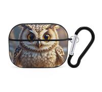 Cute Owls Case Cover with Keychain Shockproof Hard Shell Protective Case for 2nd/1st Generation Case for Women Men Bluetooth Earbuds Case