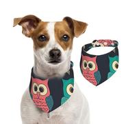 Cute Owls Dog Bandanas,Summer Bandanas for Dogs Washable Adjustable Dog Triangle Scarf Bibs Cute Pet Bibs for Medium Large Dogs Puppy and Cats Large
