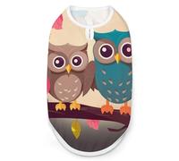 Cute Owls Dog Shirt Quick Dry Breathable Pet T-Shirt Soft Stretchy Sleeveless Vest Dog Apparel 2XL