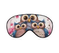 Cute Owls Eye Mask for Women & Men, Breathable & Adjustable Eye Cover, Ultra Soft Sleep Mask, Lightweight Travel Blindfold for Airplane, Nap, Night Sleeping