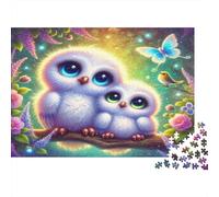 Cute Owls Fantasy Puzzle 1000Pc Recycled Paper for Adults Puzzle for Adults Impossible Challenging Game Fun Home Present Great Gift for Creativity 38x26cm/1000pcs