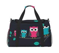 Cute Owls Handheld Crossbody Travel Bag Weekender Bag Carry Travel Bag Duffle Bag Gym Bag for Men Women