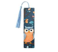 Cute Owls On Branches Bookmark Flower Leaves Wooden Bookmark with Tassel Book Mark for Women Men Reading Page Markers Gifts for Book Lovers