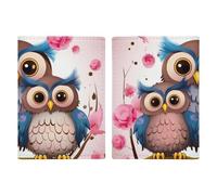 Cute Owls Passport Holder with Card And Ticket Slot, PU Leather Passport Case Easy Access, Travel Essentials Document Organizer Waterproof Travel Wallet for Men Women