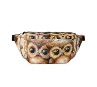 Cute Owls Printed Fanny Pack Waist Bag for Men Women, Adjustable Bumbags Hip Bum Bag Travel Crossbody Bags Sports Running Hiking Belt Bag