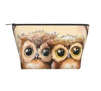 Cute Owls Printed Travel Makeup Bag Trapeze Cosmetic Bag Makeup Case Toiletry Bag Organiser for Women