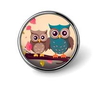 Cute Owls Round Badge Personalized Metal Lapel Pin Badges Fit Clothing Bags Hat Humorous Printed Brooch Badge Party Decorations Accessories for Men Women