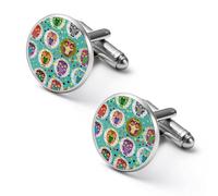 Cute Owls Round Cufflinks for Men Classic Cuff Links Jewellery for Wedding Business Party