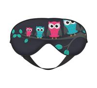 Cute Owls Sleep Eye Mask Smooth Soft Adjustable Shading Blindfold Eye Mask for Rest Travel