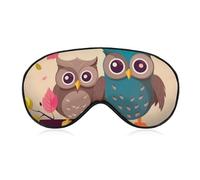 Cute Owls Sleep Mask Light Block-Out Eye Mask for Side Sleeper Pressure-Free Soft Night Blindfold with Adjustable Strap Breathable Sleep Eye Cover for Travel