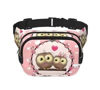 Cute Owls Square Double Layer Waist Bag Belt Fanny Pack Purse with Adjustable Strap, Running, Travel, Hiking