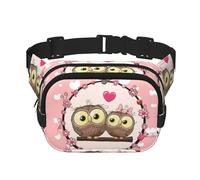 Cute Owls Square Double-Layer Waist Bag Chest Bag Crossbody Bag Running Travel Hiking Waist Bag