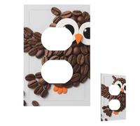 Cute Owls Wall Plate Cover Modern Decorative 1 Gang Light Switch Cover Unbreakable Receptacle Outlet Covers For Living Room Bedroom Home Decor Duplex