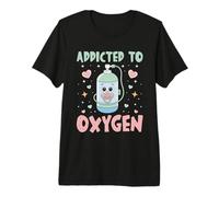 Cute Oxygen Tank Design - Addicted to Breathing Premium T-Shirt