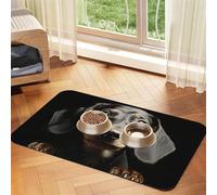 Cute Pad Dachshund Pet Feeding Mat Absorbent Pu Leather Dog Cat Food Mats Contain Spills Protects Floors, Anti-Slip Rubber Backing Dog Bowl Mats Easy Clean Pet Placemats 30x45cm