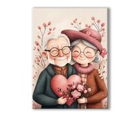 Cute Paint by Numbers for Adults with Frame 90x120cm, Couple Painting by Numbers on Canvas 36x48 Inch, DIY 5D Paint by Number Kits with 3 Brush and Acrylic, Home Wall Decor, Gifts for Women 0R-414