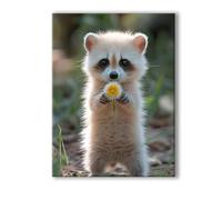 Cute Paint by Numbers for Adults with Frame 90x120cm, Raccoon Painting by Numbers on Canvas 36x48 Inch, DIY 5D Paint by Number Kits with 3 Brush and Acrylic, Home Wall Decor, Gifts for Women 0R-412