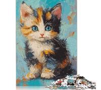 Cute Paint Cat 500 Piece Jigsaw Puzzles for Adults, Puzzle for Teenagers, Family Entertainment Toys 500pcs (52x38cm)