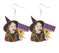 Cute Pair of Drop and Dangle Danny Earrings for Women- Witch Themed Hocus Pocus Earrings for Halloween.