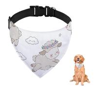 Cute Pale Sheep Flower Crown Dog Bandana With Adjustable Strap D Ring Dog Scarf Pet Bibs Triangle Cat Bandana Pet Accessories for Dogs Puppy Dogs Cats Decor Machine Washable