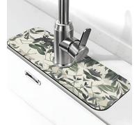 Cute Palm Tree Leaves Print Cartoon Kitchen Faucet Suction Pad, Suitable for Kitchen Bathroom Countertop