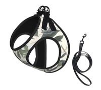 Cute Palm Tree Leaves Print Pet Leash Vest,Breathable Mesh Pet Harness, Reflective For Small Medium Dogs Safe Easy Walking