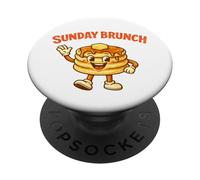 Cute Pancake Sunday Brunch Lover Funny Foodies Vintage Retro PopSockets Adhesive PopGrip