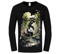 Cute Panda 3D Print Women's Men's Long Sleeve T-Shirt O-Neck Casual Pullover Tops