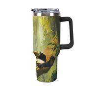 Cute Panda 40 Oz Tumbler Car Cup with Handle Insulated Cups Large Capacity Coffee Mug Water Bottle