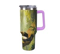Cute Panda 40 Oz Tumbler Car Cup with Handle Insulated Cups Large Capacity Coffee Mug Water Bottle