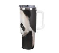 Cute Panda 40 Oz Tumbler with Handle And Flip Straw, Vacuum Insulated Stainless Steel Tumbler Cups, Travel Coffee Mug, Dishwasher Safe & Bpa-Free, Reusable Water Bottle(white)