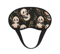 Cute Panda and Bamboo Composite Cloth Black Edge Eye Mask Men and Women with Elastic Band