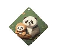 Cute Panda And Sloth Car Air Freshener Hanging, Long Lasting Scented Car Aromatherapy Tablets, Rhombus Fragrance Scented Cards for Vehicles, Bedroom, Wardrobe White-style