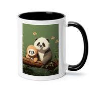 Cute Panda And Sloth Ceramic Coffee Mug with Handle 11 Ounces, Porcelain Mug Coffee Cup Tea Mug Water Cup Ideal for Coffee,Tea,Latte,Cappuccino,Microwave & Dishwasher Safe Unique Gift Cup