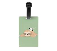 Cute Panda and Sloth Print Luggage Tags with Full Back Privacy Cover - Bright Suitcase Identifier for Travel, Cruise & More