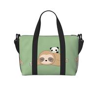 Cute Panda and Sloth Printed Travel Duffel Bag Foldable Gym Duffel Bag Suitable for Travel Work Gym etc