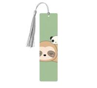 Cute Panda and Sloth Wooden Bookmark Book Lovers Tassels Crafts Accessories Reading Book Club Party