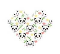 Cute Panda and Stars Printed Jigsaw Puzzle 10.8x12.8 CM, Heart-Shaped Puzzle Challenging Game for Adults, Fun Decorative Wall Decor
