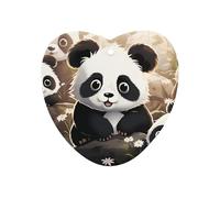 Cute Panda Animal Car Air Freshener Hanging, Long Lasting Scented Car Aromatherapy Tablets, Love form Fragrance Scented Cards for Vehicles, Bedroom, Wardrobe Black-style