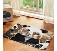 Cute Panda Animal Dog Food Mats for Floors, 12x18 Inch Non-Slip Super Absorbent Pet Food Mat, Dishwasher Dog Mat for Food and Water, Cute Rubber Quick Dry Pet Feeding Mat for Dogs Puppy Cats