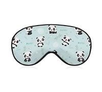 Cute Panda Bamboo Pattern Sleep Masks Eye Cover Blackout with Adjustable Elastic Strap Night Blindfold for Women Men Yoga Travel Nap