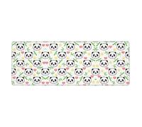 Cute Panda Bamboo Star Desk Protector Mat, Extra Large and Durable Desk Pad with Non-Slip Backing for Home Office Use
