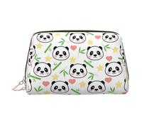 Cute Panda Bamboo Star Printed Hand-held Zipper Cosmetic Bag Large Travel Toiletry Bag Suitable for Home and Travel
