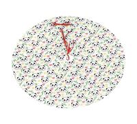 Cute Panda Bamboo Star Printing Christmas Tree Skirt,Decorations Trees Skirts Xmas Cover For Merry Christmas Festive Decor