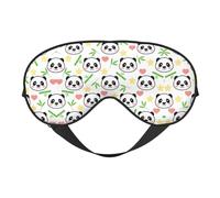 Cute Panda Bamboo Star Printing Double Side Soft Eye Mask Reversible Design, Adjustable for Snug Fit, Blocks Light Eye Mask