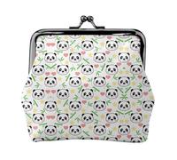 Cute Panda Bamboo Star Printing Lightweight Minimalist Wallet, Compact Coin Pouch for Gym Visits and Errands